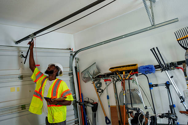 Professional Garage Door Panel Replacement technician working in Levittown, NY